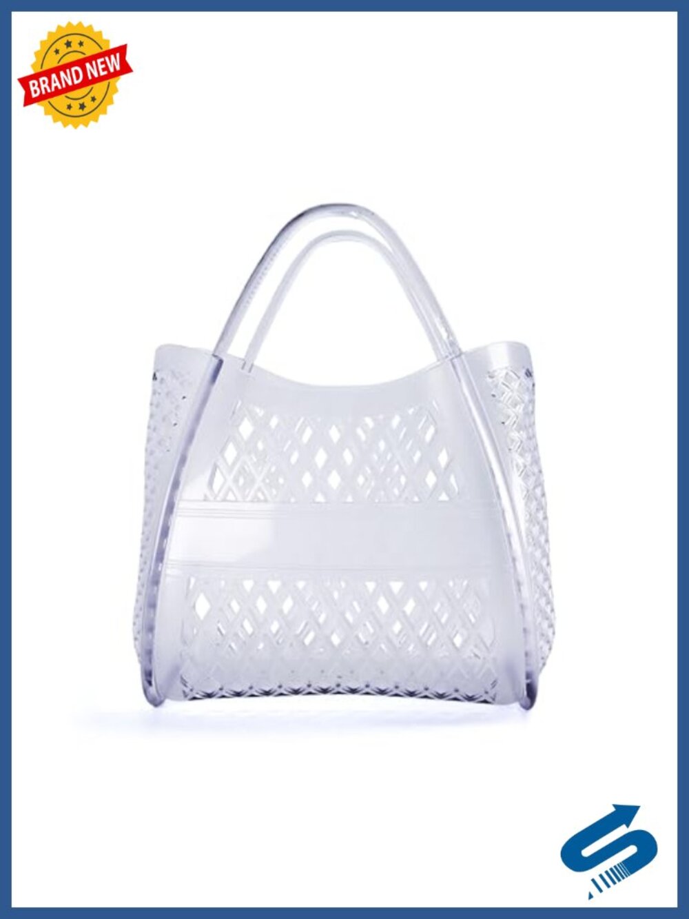 Clear Jelly Tote Bag for Women Waterproof Beach Purse Lightweight PVC Open Top - Picture 1 of 6